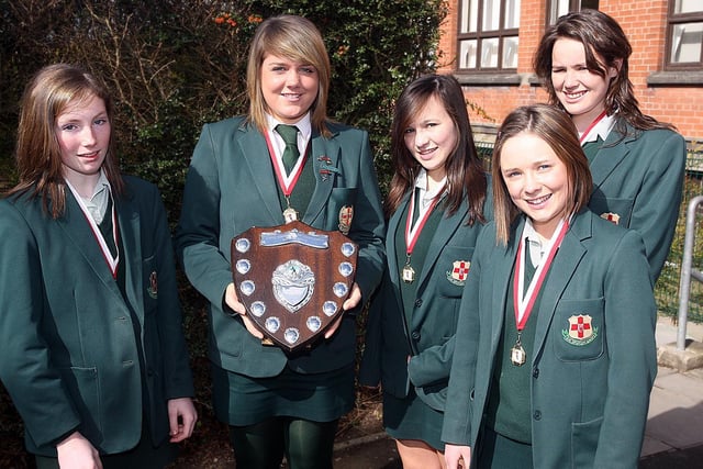 Members of Friends’ School Ski team Flora Lawson, Lauren Barr (Captain), Claire Jordan, Sophie McDermott and Katy Fair who successfully retained the Ulster Schools’ Ski Association Cup in 2008