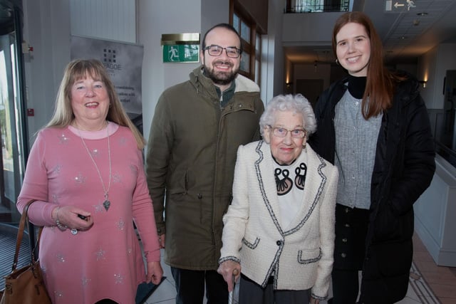 Pictured before their Easter Sunday lunch at the Seagoe Hotel are from left, Anne Benson, Antreas Michael, May Benson and Kathryn Georgiou. PT14-210.