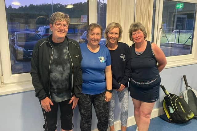 Marcela Priestly, Karen McCracken, Shirley Sterne and Laura Douglas pictured after their win against Banbridge A’s.