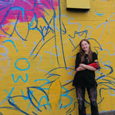 Hannah Constance pictured as work on the new mural continued in Newtownabbey. (Pic: NI World).