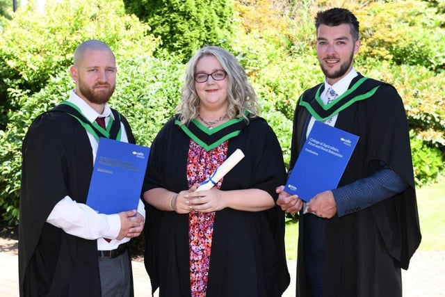 Congratulations to Foundation Degree in Food and Drink Manufacture graduates Matthew Brown (Portadown), Ruth Hobson (Dungannon) and Matthew Bowers (Portadown) who graduated from Loughry Campus. The graduates have been earning and learning following the Higher Level Apprenticeship (HLA) route to attain their qualification whilst working in the food industry. Well done! Credit: DAERA