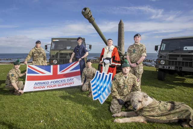 Launching the event recently was Mayor of Mid and East Antrim, Alderman Noel Williams with military personnel.