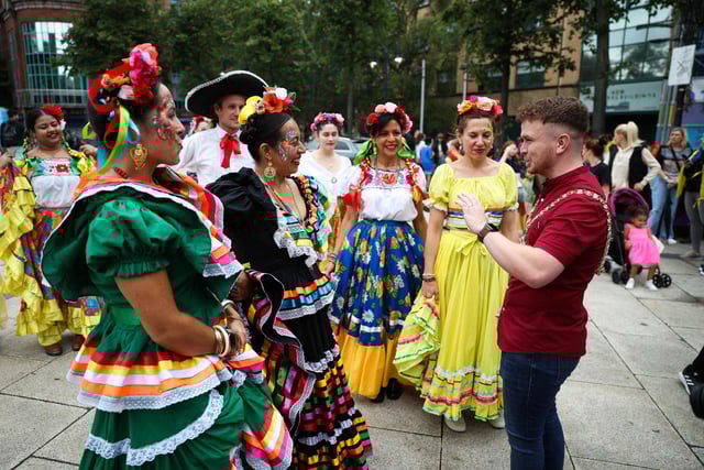The Mela Carnival was led by the Lord Mayor of Belfast, Councillor Ryan Murphy and founder of the Belfast Mela Festival Nisha Tandon with more than 1,000 participants representing 20 different cultures.