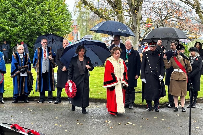 Mayor of Mid and East Antrim, Alderman Gerardine Mulvenna attended the Remembrance service in Ballymena.