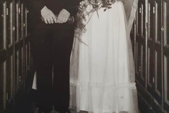 Maud and John Blair on their wedding day in Kilbride Presbyterian Church on March 28, 1953.
