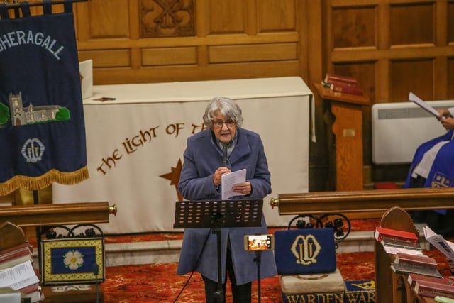 Mrs. Margaret Nelson, Lisburn & Derriaghy Area Chairperson addresses the congregation. Pic by Norman Briggs, rnbphotographyni