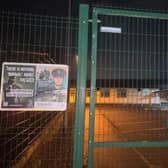 Some of the posters put up in Lurgan that police have described as 'inappropriate and unacceptable'.