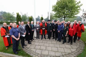 Those who work for the National Health Service and other emergency services have been honoured by an official flag-raising event at Lisburn & Castlereagh City Council's Lagan Valley Island headquarters. Pic credit: Lisburn & Castlereagh City Council