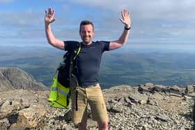 Marcus Christie on  his climb raising money for Air Ambulance NI in memory of his mother Joan. Credit: Marcus Christie