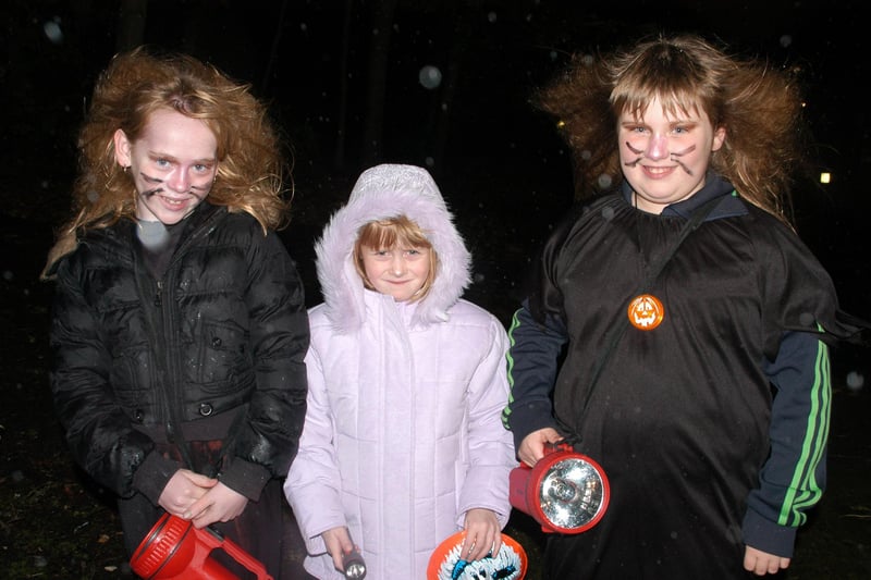 Rachel Gallagher, Bobbi Surgenor and Taylor Morrison having fun at the Halloween party in Carnfunnock in 2006.