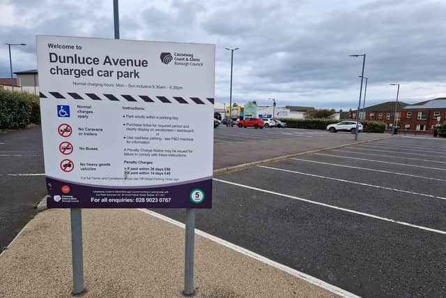 Data reveals that the Causeway Coast and Glens Council area car parks bringing in the highest rate of fine are BOTH in Portrush. In 2022, 1,247 fines were issued at the East Strand car park in the resort. While 2023 saw Dunluce Avenue (PICTURED) in the town take over the top spot for the highest amount of fines being issued, a total of 1115. CREDIT NI WORLD