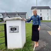 Upper Bann MP Carla Lockhart at Birches Grove, Craigavon, Co Armagh which has recently been tarmacked.