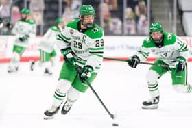 27-year-old forward Jordan Kawaguchi has signed with the Belfast Giants for the 2024/25 season. Picture: University of North Dakota