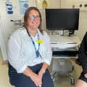 Catherine Harvey (Diabetes Young Adult Transition Co-ordinator) with Lisburn woman Ellie Tennyson. Pic credit: SEHSCT