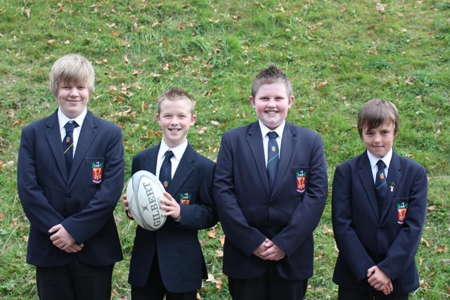 Wallace High School's Year 8 Rugby Captains: Sam McCormick, Gary Dillon, Lewis Taylor and Josh Hamilton in 2010