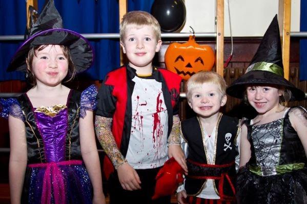 Emily Creighton, Thomas Mullan, David Love and Hannah Maguire pictured in 2011 at the Glengormley Integrated Primary School Halloween disco.