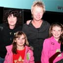 Michelle, Niamh and Roisin Brown got to meet John (Rhino) Edwards of Status Quo backstage