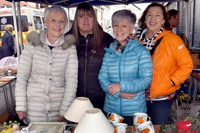 Members of Thomas Street Methodist Church who manned the church's bric-a-brac stall at Country comes to Town. Included are from left: Rosalind Henderson, Gail Lockhart, Sharon Wright-Jones and May Porter. PT41-214.