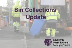 Council has issued an update on bin collections in light of the weather conditions. Credit Causeway Coast and Glens Council