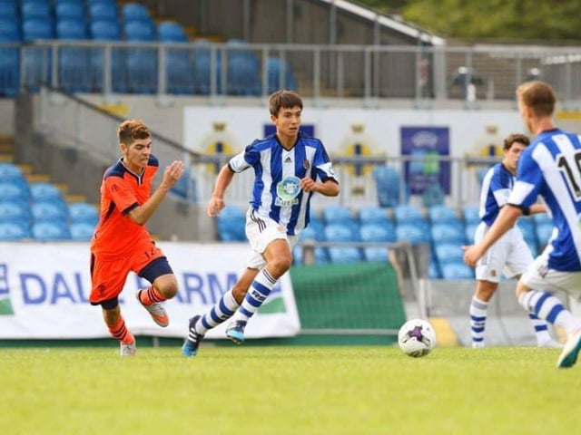 Martín Zubimendi in action for Real Sociedad at the Budget Energy SuperCupNI.