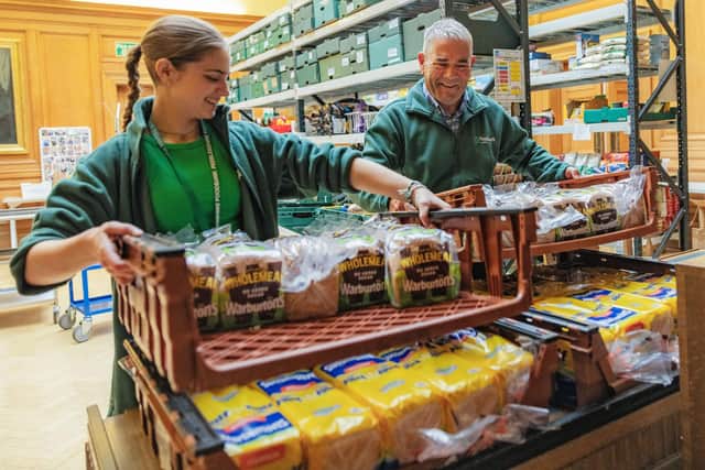 Volunteers pack emergency food parcels