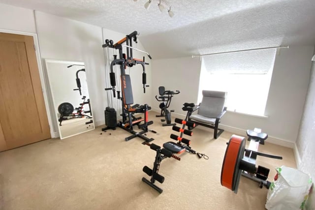 One of the bedrooms is currently used as a home gym.
