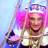 There's nothing like a dame...Eddie Drury is celebrating 25 years playng the dame in Portadown's annual pantomime, this year as Chrissy Crusoe. PT02-206.