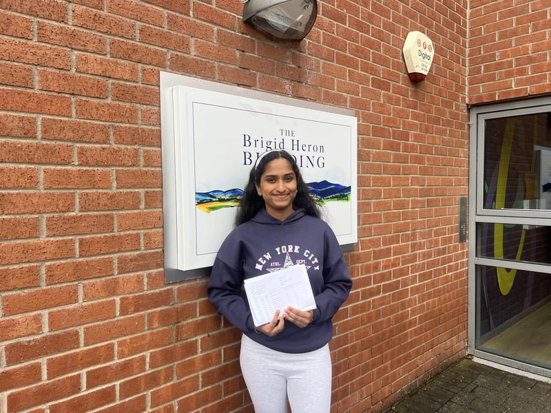 Meeval Shine with her GCSE results.