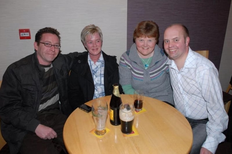 John and Brigid McCollum and Lesley and Michael Hamill pictured at the St John Ambulance quiz in the Olderfleet Bars in 2010.