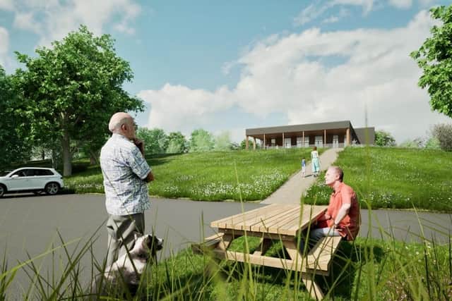 A CGI rendition of the proposed Traad Point Education Centre, off the shore of Lough Neagh. Image: Mid Ulster planning portal