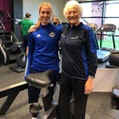 Ellie Scott with local Olympian Mary Peters