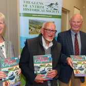 Catriona Duncan, Chair of The Glens of Antrim Historical Society, Randal McDonnell, Donnell O’Loan, Editor of The Glynns at the launch of The Glynns Volume 50.
