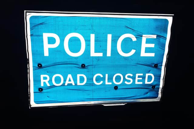 PSNI says Annesborough Road in Lurgan, Co Armagh is closed in both directions following crash.