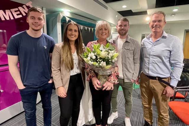 Noeleen pictured with her family:  husband Stephen, sons Jack and Niall, and daughter Amy. Pic credit: SEHSCT