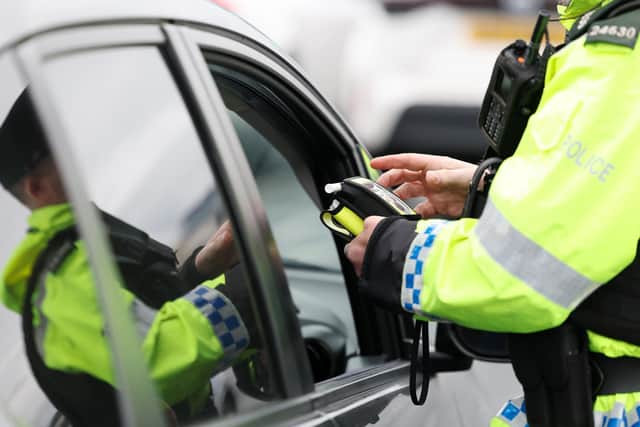 Police carrying out a roadside breath test. Picture: Jonathan Porter / PressEye.