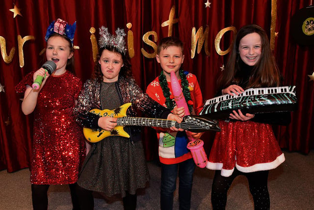 The Hosts group played by, Beth Connie-Maye,Caelan and Sophia in the Ballyoran Primary School nativity play. PT50-614.