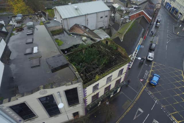 An aerial view of 28 Church Place, Lurgan which is being developed with the help of McCreanor and Co Architects and Lurgan Townscape Heritage.