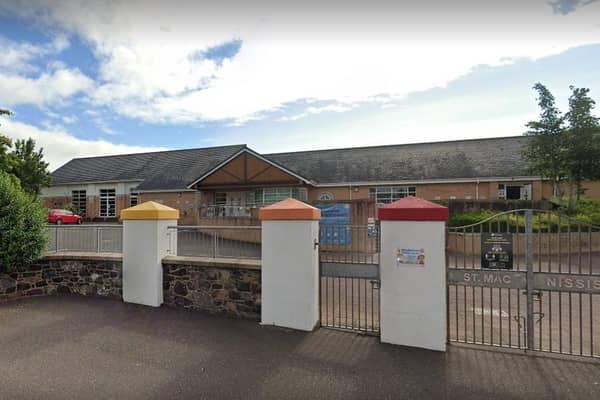 The Education Authority indicated that the criteria for continuing the crossing patrol at St Macnissi's Primary on Agnew Street was 'not met'.  Photo: Google