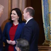 Donald Trump with Emma Little-Pengelly and Gordon Lyons at the Capitol Hill St Patrick's Day lunch event on Wednesday March 12 2025. Picture by Kelvin Boyes/Press Eye
