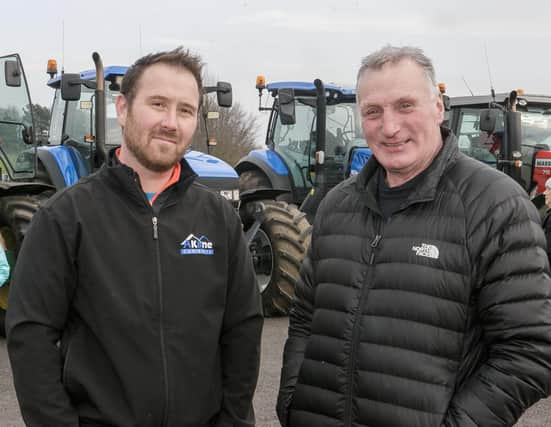 Alan Kane and James Campbell, pictured at the Straidbilly PS Tractor/Truck Run.