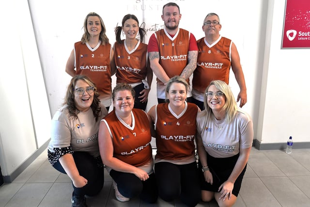 The Little Forget Me Nots team who took part in the charity Baskbtball tournament at South Lake Leisure Centre. Also included are, Catherine Muldoon, front left, community connections officer, and Louise Taylor, front right, charity founder. LM42-214.