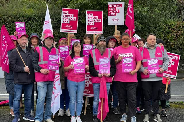 Staff at the 999 Call Handling centre in Portadown, which deals with emergency calls from across Northern Ireland and the United Kingdom are on strike today over pay. This centre dealt with calls during the Grenfell fire and Manchester bombings.