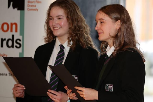 Students from New-Bridge IC in Loughbrickland reciting their winning poems.