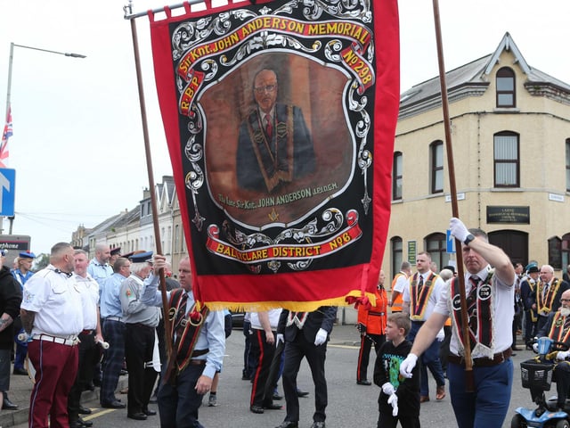 Setting off on the 'Last Saturday' parade in Larne.