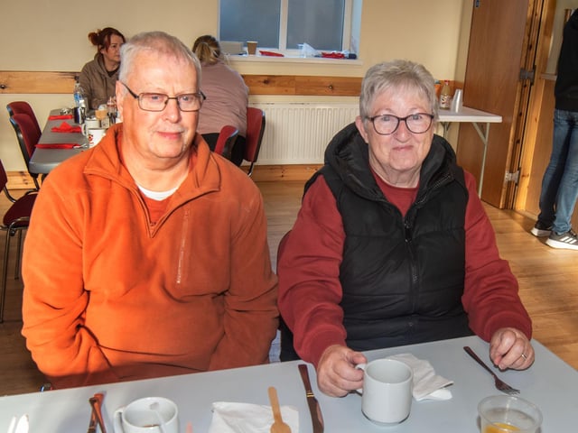 Mervyn and Norah Kimmins pictured at the Mavemacullen Accordion Band big breakfast on Saturday.