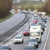 Delays following yesterday's collision on the M2.Photo Stephen Davison/Pacemaker Press.