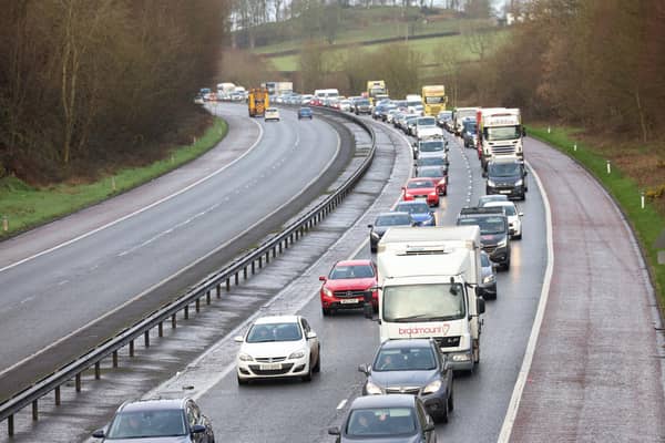 Delays following yesterday's collision on the M2.Photo Stephen Davison/Pacemaker Press.