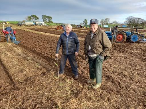 Jim Graham and Sam Bowman (judge) pictured at Magherafelt Ploughing Society's annual match.