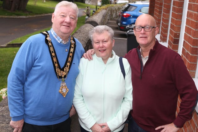 Wilford and Louise Moore with Mayor Cllr Steven Callaghan pictured at the Mayor of Causeway Coast and Glens Borough Council's RNLI Charity Big Breakfast held in Limavady