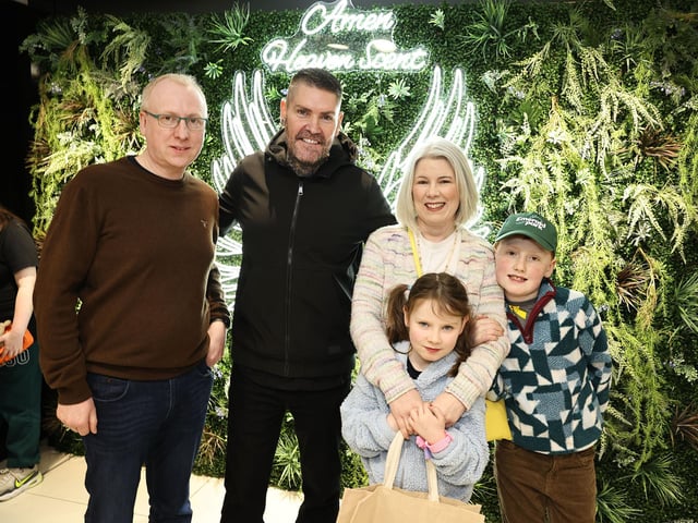 Pictured at the official opening of Bank Menswear in Lisburn.